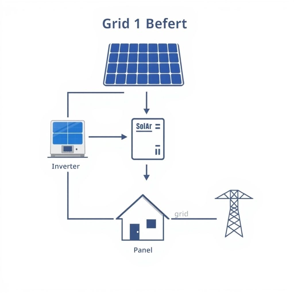 Diagram of a Grid-Tied Solar System