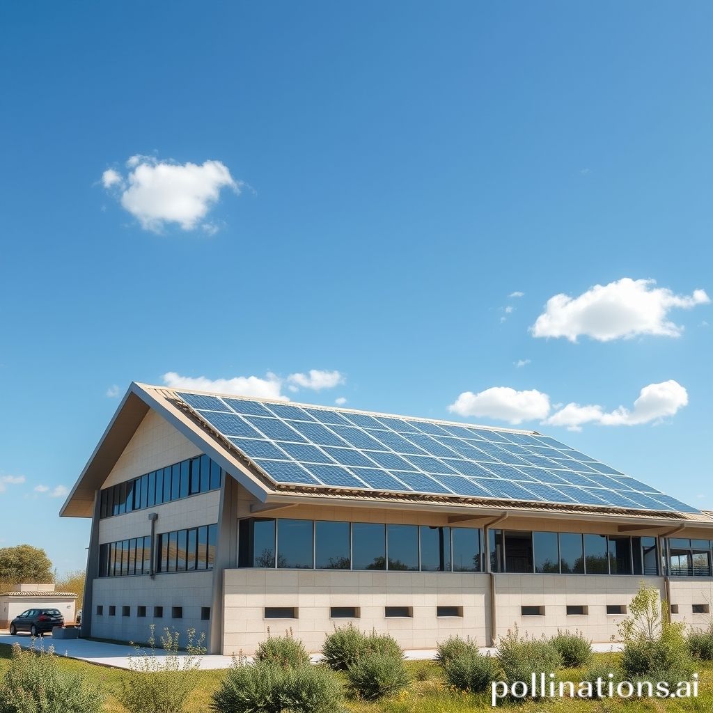 Solar panels on a commercial building roof